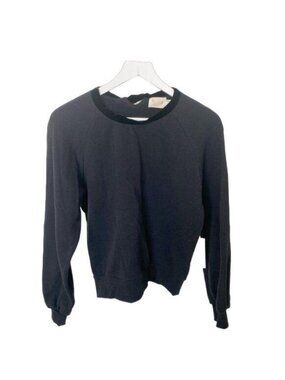 Nation Alice Black Velvet Sweatshirt With Tie Back Detail